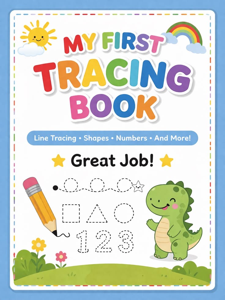 My First Kids Tracing Book – Alphabet, Numbers, Shapes & Lines Learning Workbook for Preschoolers (Ages 3-6)